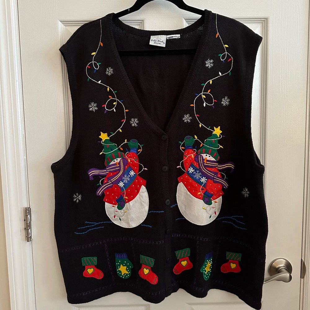 Vintage Christmas Vest - Unknown Size XXL measurement